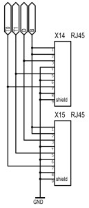 Belegung RJ45, Schaltungsauszug Servodeocder SD-8-V3